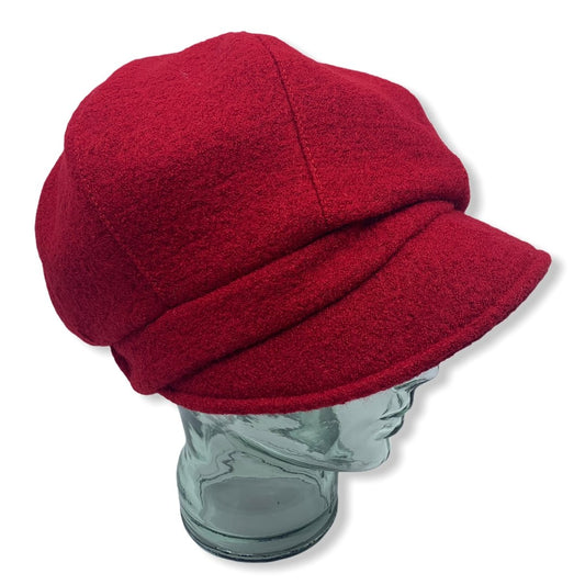 Red Gavroche | Women | Boiled Wool | Hats | Made in Canada | Montreal | GENEVIEVE DOSTALER