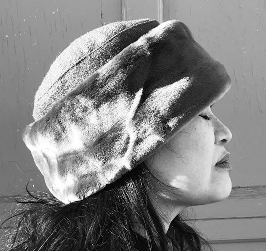 Blue Russian Toque | Fake Fur | Boiled Wool | Hats | Made in Canada | Montreal | Genevieve Dostaler