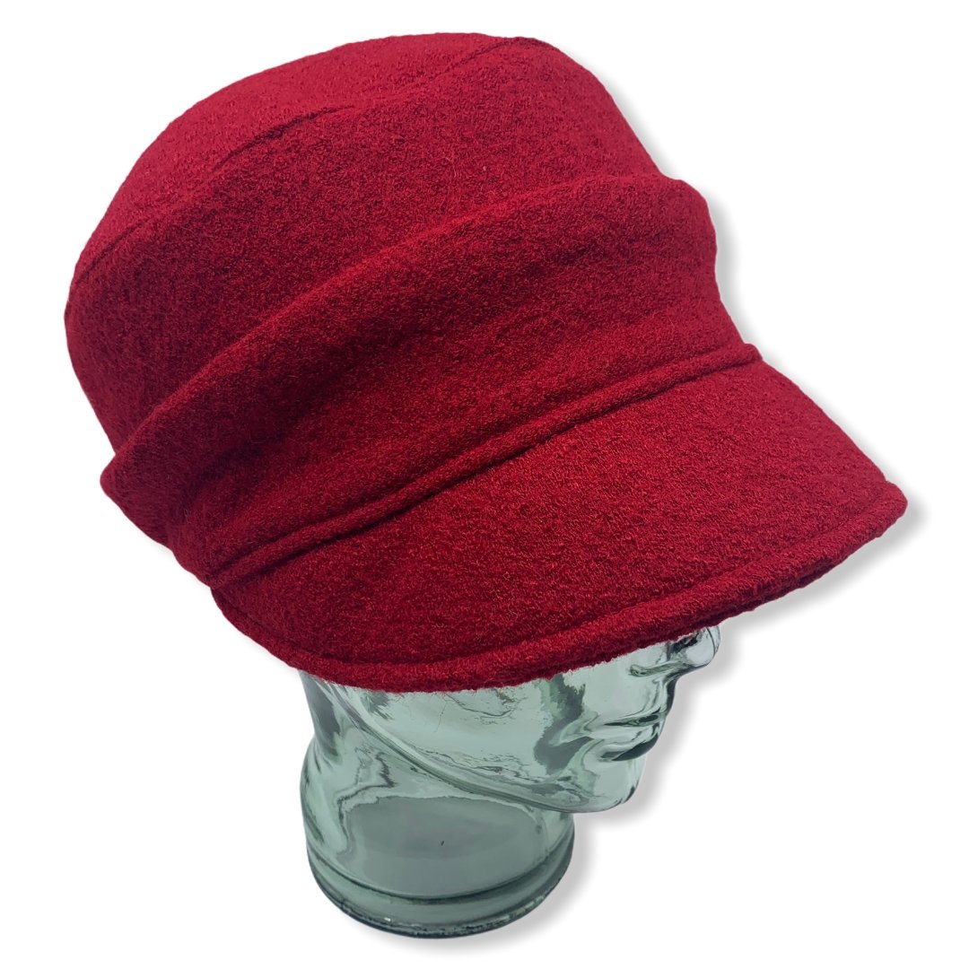 Red Winter Cap | Boiled Wool | Made in Canada | Hats | Montreal | Genevieve Dostaler